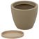 Kit 2 Vasos com Prato Granito Areia 24cm Tramontina Floreira de Mesa Flores Folhagens