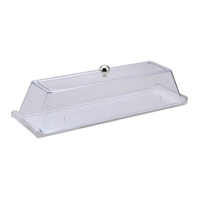 Bandeja Servir Retangular Com Tampa 15x50 Branca em Policarbonato