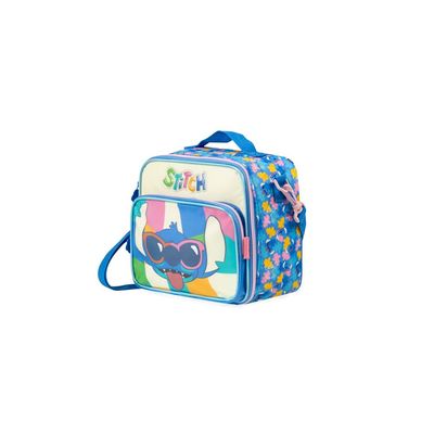 Kit Lancheira Térmica Feminina + Garrafa Térmica 350ml Stitch Azul