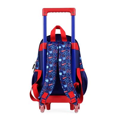 Kit Mochila de Rodinha e Lancheira Térmica Infantil Masculina Spidey Baby 3D Azul Escuro