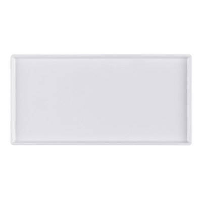Prato Square Retangular 13,5x27 Branco em Policarbonato