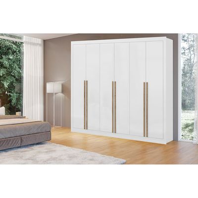 Guarda-Roupa 6 Portas 6 Gavetas Maxel, MDP, Cannes Branco