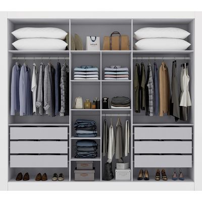 Guarda-Roupa 6 Portas 6 Gavetas Maxel, MDP, Cannes Branco