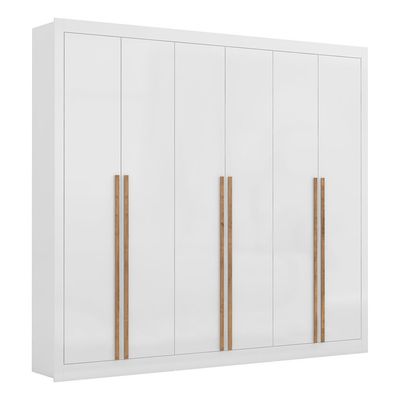 Guarda-Roupa 6 Portas 6 Gavetas Maxel, MDP, Cannes Branco
