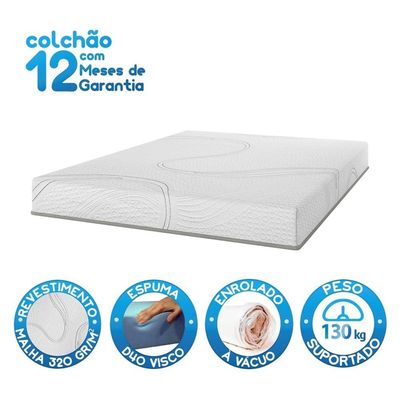 Colchão Bartira Viena Casal + Cama Box para Colchão de Casal MGA Lift Cotton Branco