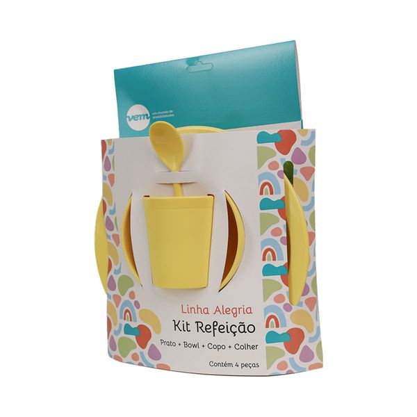 Kit Refeição Infantil Linha Alegria Amarelo em Polipropileno