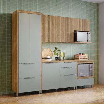 Cozinha Completa Nesher Paris 5 Peças 270cm Balcão Forno Nicho Micro-ondas Nesher n/a