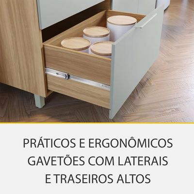 Cozinha Completa Nesher Paris 5 Peças 270cm Balcão Forno Nicho Micro-ondas Nesher n/a