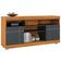 Rack Para Sala de Estar TV 47 Pol com Rodízios Raya C04 Noce Milano Preto Fosco - Lyam Decor
