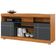 Rack Para Sala de Estar TV 47 Pol com Rodízios Raya C04 Noce Milano Preto Fosco - Lyam Decor