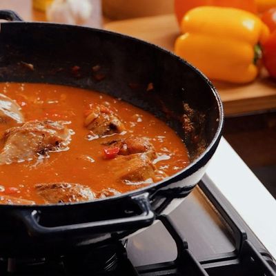 Panela Wok de Ferro Fundido Esmaltado Oxford Aroma Cinza 35cm para Indução