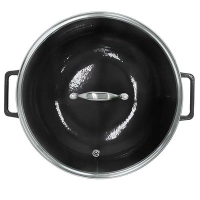 Panela Wok de Ferro Fundido Esmaltado Oxford Aroma Cinza 35cm para Indução