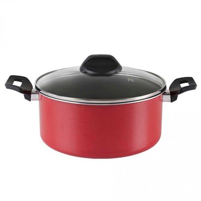 Conjunto de Panelas Brinox Garlic 7001/101 Vermelho 7 Peças Vermelho