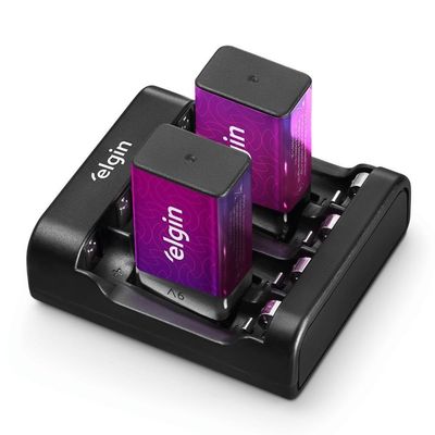 Carregador De Pilhas Elgin Usb Com 2 Unidades Aa 1500mah