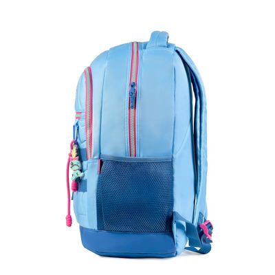 Kit Mochila Escolar + Lancheira Térmica + Estojo Feminino Stitch Star Azul