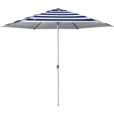 Guarda-sol Milagres Premium em Alumínio 2,60m Listrado Azul e Branco Bel 2,60m