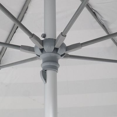 Guarda-sol Milagres Premium em Alumínio 2,60m Listrado Azul e Branco Bel 2,60m