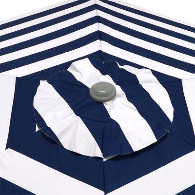 Guarda-sol Milagres Premium em Alumínio 2,60m Listrado Azul e Branco Bel 2,60m