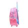 Kit Mochila de Rodinha e Lancheira Térmica Infantil Feminina Princesas Rosa