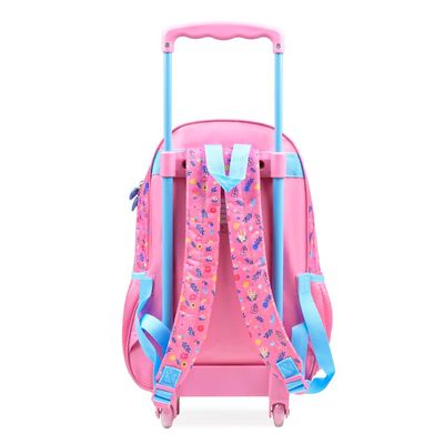 Kit Mochila de Rodinha e Lancheira Térmica Infantil Feminina Princesas Rosa