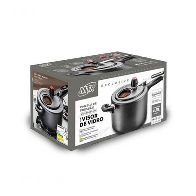 Panela De Pressão Superior Fechamento Interno 3,0L Preto 6028