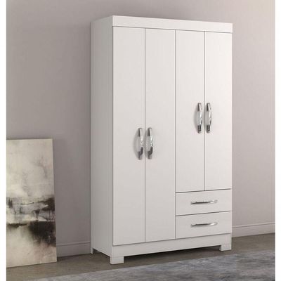 Guarda-roupa 4 Portas Malto Branco - Moveisaqui