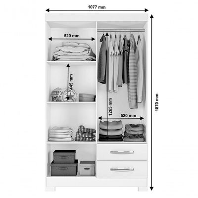Guarda-roupa 4 Portas Malto Branco - Moveisaqui