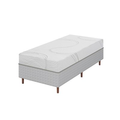 Colchão Viena Solteiro Bartira + Cama Box Solteiro Loreto Umaflex Branco