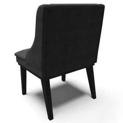 Cadeira Decorativa Sala de Jantar Base Fixa de Madeira Firenze Suede Preto G19 - Gran Belo