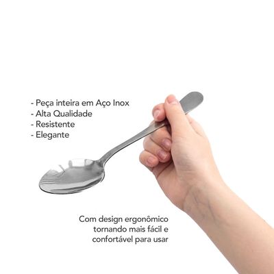 Colher de Mesa Inox Resistente Elegante Elite 6un