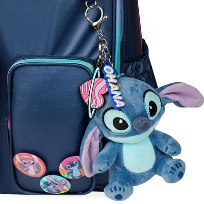 Kit Mochila Escolar e Lancheira Térmica Feminina Stitch Azul