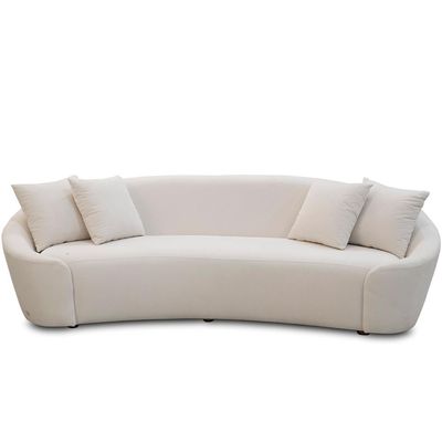 Sofá 3 Lugares Orgânico Sala de Estar Living 190cm Adam T03 Veludo Bege - Lyam Decor