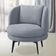 Poltrona Giratória Orgânica Sala de Estar Living Dora T03 Linho Cinza - Lyam Decor