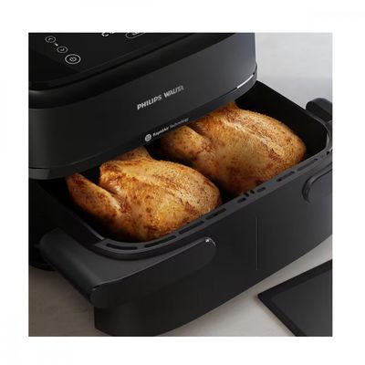 Fritadeira Airfryer Philips Walita Série 1000 NA150 7,1L 1850W Cesto Duplo Preta n/a