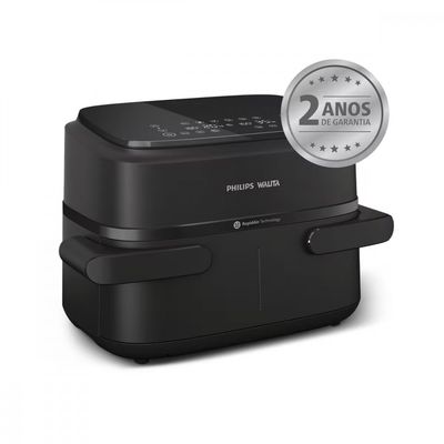 Fritadeira Airfryer Philips Walita Série 1000 NA150 7,1L 1850W Cesto Duplo Preta n/a