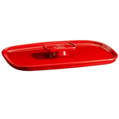 Tampa para Travessa Ovenware em Cerâmica 29x19 cm Emile Henry Vermelho