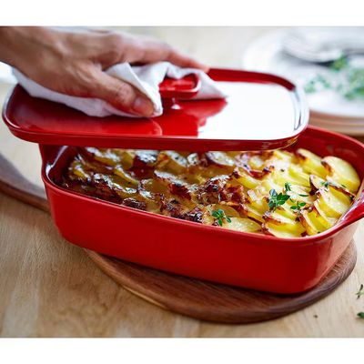 Tampa para Travessa Ovenware em Cerâmica 29x19 cm Emile Henry Vermelho