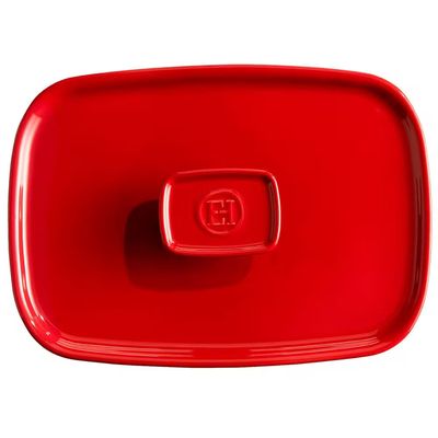 Tampa para Travessa Ovenware em Cerâmica 29x19 cm Emile Henry Vermelho