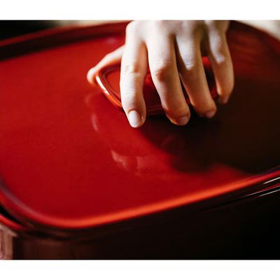Tampa para Travessa Ovenware em Cerâmica 29x19 cm Emile Henry Vermelho