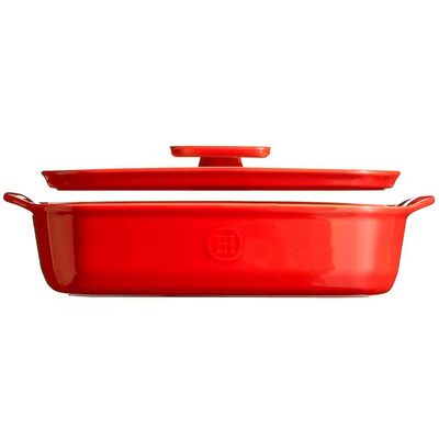 Tampa para Travessa Ovenware em Cerâmica 29x19 cm Emile Henry Vermelho
