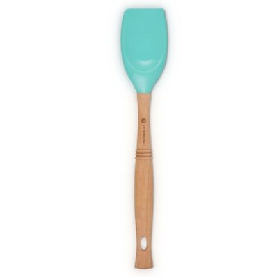 COLHER LE CREUSET VÊNUS PRO GRANDE DE SILICONE E CABO EM MADEIRA AZUL COOL MINT 93007603496000