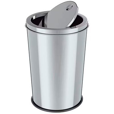 Lixeira Euro Design com Tampa Basculante Inox 12L Inox