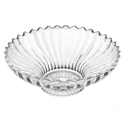 Centro de Mesa de Cristal Geneva Redondo Lapidado Design Sofisticado Wolff Transparente
