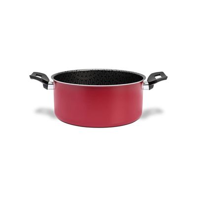 Caçarola Anis Pro-Flon Antiaderente 2,5L 20cm Tampa de Vidro Brinox Vermelho