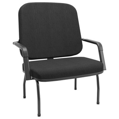 Kit Cadeira De Escritório Giratória E 2 Cadeiras Fixas Preta Magno P03 Crepe Preto - Lyam Decor