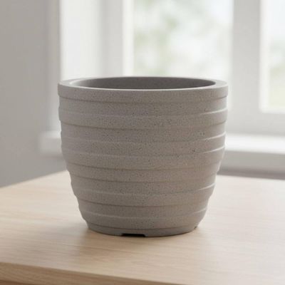 Vaso para Flores Tramontina Inca 24cm Polietileno Granito Areia Decorativo