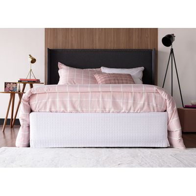 Saia Cama Box Casal Poliester Probox Pastilha Branca Lavive