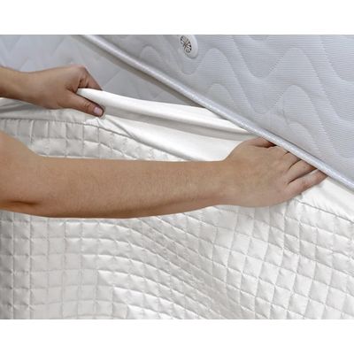 Saia Cama Box Casal Poliester Probox Pastilha Branca Lavive