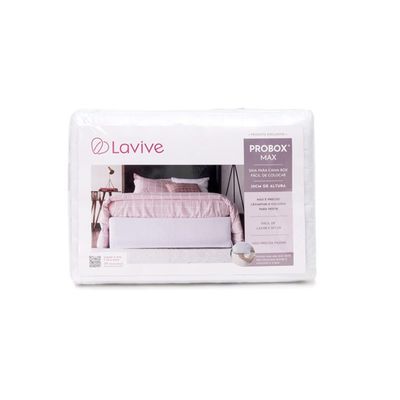 Saia Cama Box Casal Poliester Probox Pastilha Branca Lavive
