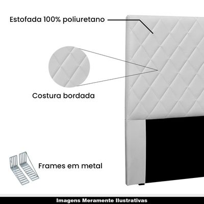 Cabeceira Decorativa King Size 1,95M Baelon Pu Branco - Gran Belo